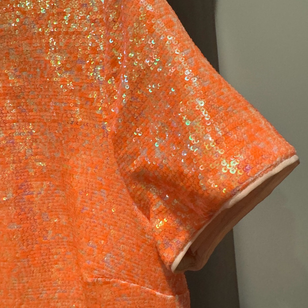 J. Crew Orange Sequin Shell long dress - Picture 8 of 13